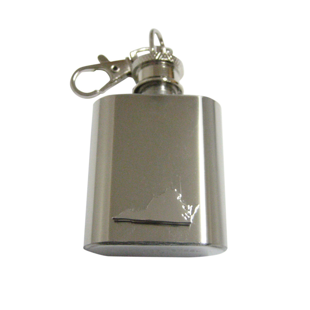 Virginia State Map Shape Keychain Flask - image 1